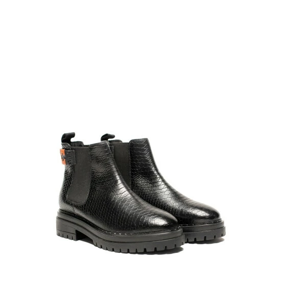 OSPREY LONDON Women's The Honeysuckle Black Leather Belted Chelsea Boots 2 OSPREY LONDON Women's The Honeysuckle Black Leather Belted Chelsea Boots - Image 2