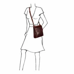 OSPREY LONDON Brown Oily Saddle Leather Narissa Large Cross-Body Bag -Osprey LondonSales unnamed file 101