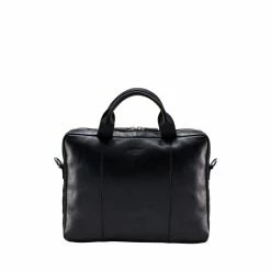 OSPREY LONDON The Farringdon Black Leather Laptop Bag