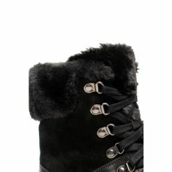 OSPREY LONDON Women's The Minnie Black Leather & Suede Lace-Up Boots -Osprey LondonSales unnamed file 1101