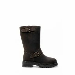OSPREY LONDON Women's The Quartz Brown Leather Biker Boots