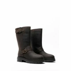 OSPREY LONDON Women's The Quartz Brown Leather Biker Boots -Osprey LondonSales unnamed file 1105