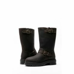 OSPREY LONDON Women's The Quartz Brown Leather Biker Boots -Osprey LondonSales unnamed file 1106