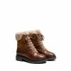 OSPREY LONDON Women's The Minnie Brown Leather And Suede Lace-Up Boots