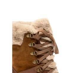 OSPREY LONDON Women's The Minnie Brown Leather And Suede Lace-Up Boots -Osprey LondonSales unnamed file 1112