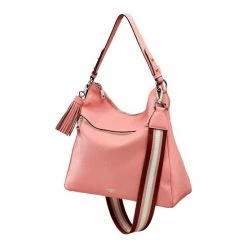 OSPREY LONDON Grainy Hide Leather Stella Hobo Bag Rose Pink -Osprey LondonSales unnamed file 114