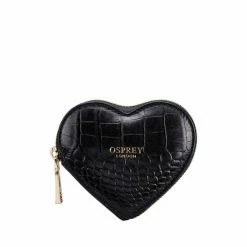 OSPREY LONDON Leather Viola Polished Croc Heart Zip Around Purse Black 4 OSPREY LONDON Leather Viola Polished Croc Heart Zip Around Purse Black -Osprey LondonSales unnamed file 1140