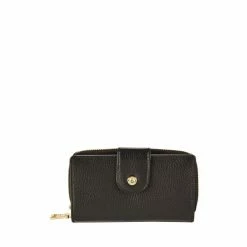 OSPREY LONDON Carla Leather Zip Around Purse Forest Green