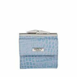 OSPREY LONDON Snap Leather Matinee Purse Pool Blue -Osprey LondonSales unnamed file 1175
