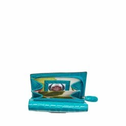 OSPREY LONDON Small Minster Leather Matinee Purse Blue -Osprey LondonSales unnamed file 1185