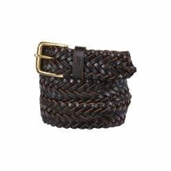 OSPREY LONDON Dean 3.5cm Plaited Leather Belt Black -Osprey LondonSales unnamed file 1318