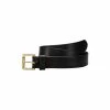 OSPREY LONDON The Santiago 3.5cm Leather Jeans Belt Black