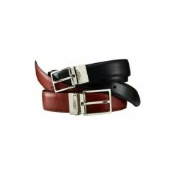 OSPREY LONDON Luca Italian Black Leather Reversible Belt