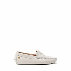 Osprey London Womens Cream Leather The Maritime Moccasins