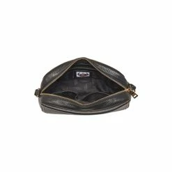 OSPREY LONDON Black Saddle Leather Lennox Medium Cross-Body Bag -Osprey LondonSales unnamed file 140