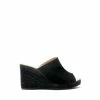 Osprey London Womens Black Canvas The Casablanca Wedges