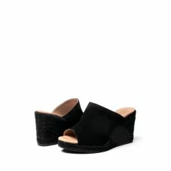 Osprey London Womens Black Canvas The Casablanca Wedges -Osprey LondonSales unnamed file 1405