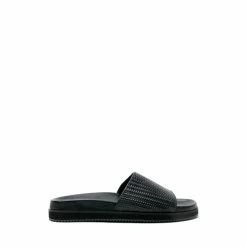 Osprey London Mens Black Leather The Typhoon Slides