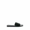 Osprey London Womens Black Croc Effect Leather The Ostara Sandals