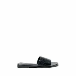 Osprey London Womens Black Croc Effect Leather The Ostara Sandals -Osprey LondonSales unnamed file 1432