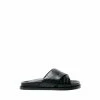 Osprey London Womens Black Leather The Florence Sandals