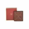 OSPREY LONDON Brown Cross Stitch Leather RFID ID Cardholder Wallet