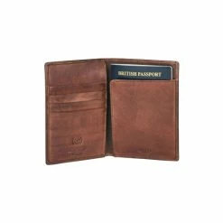 OSPREY LONDON Brown Cross Stitch Leather RFID Passport Cover -Osprey LondonSales unnamed file 1457