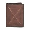 OSPREY LONDON Brown Cross Stitch Micro Leather RFID Card & Coin Wallet
