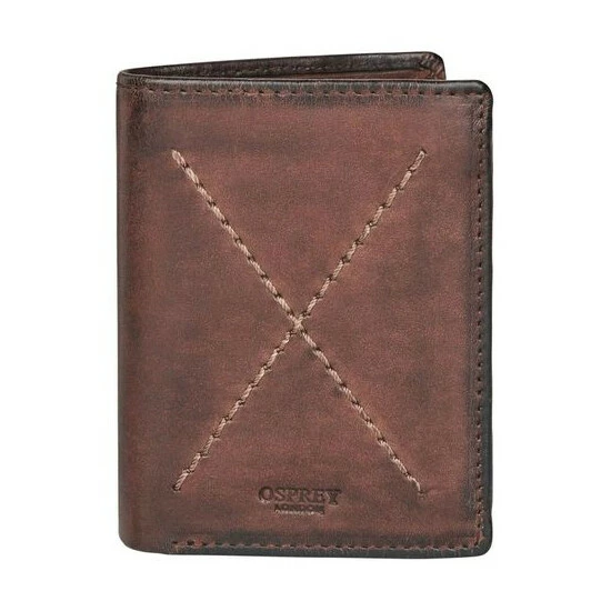 OSPREY LONDON Brown Cross Stitch Micro Leather RFID Card & Coin Wallet 1 OSPREY LONDON Brown Cross Stitch Micro Leather RFID Card & Coin Wallet