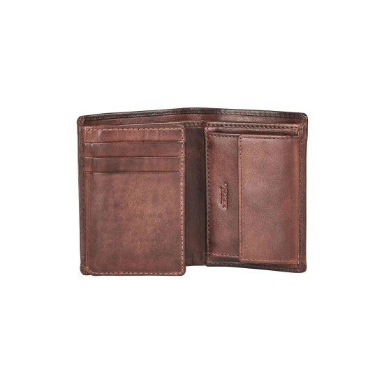 OSPREY LONDON Brown Cross Stitch Micro Leather RFID Card & Coin Wallet 2 OSPREY LONDON Brown Cross Stitch Micro Leather RFID Card & Coin Wallet - Image 2