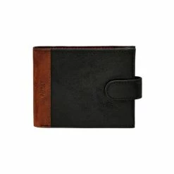 OSPREY LONDON Stanley Black Leather Popper Wallet