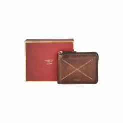 OSPREY LONDON Brown Cross Stitch Leather RFID Zip Around Coin ID Wallet -Osprey LondonSales unnamed file 1475