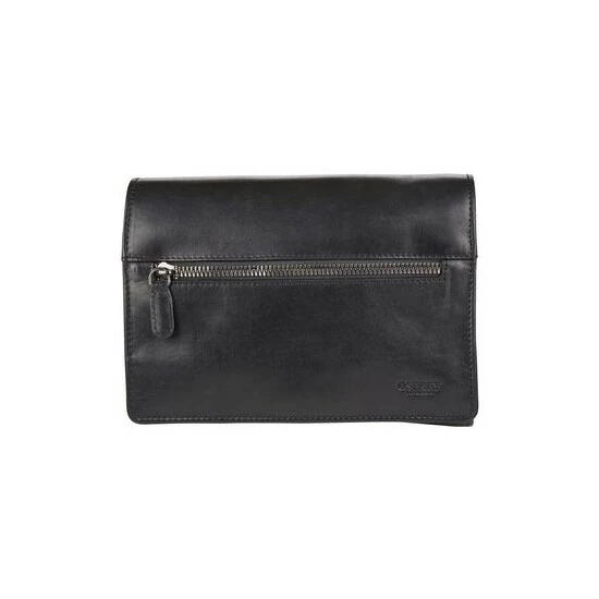 OSPREY LONDON Mens Carter Hanging Leather Washbag Black 1 OSPREY LONDON Mens Carter Hanging Leather Washbag Black