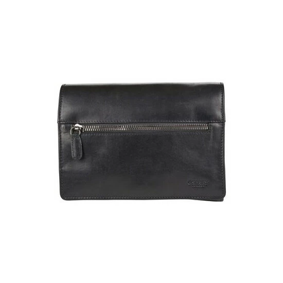 OSPREY LONDON Mens Carter Hanging Leather Washbag Black 4 OSPREY LONDON Mens Carter Hanging Leather Washbag Black - Image 4