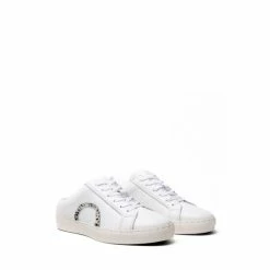 Osprey London Womens White Leather The Jaya Mule Trainers