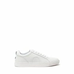 Osprey London Mens White Leather The Truro Cupsole Trainers