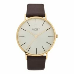 OSPREY LONDON Mens Brown Carlsten Stainless Steel Watch