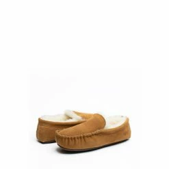 OSPREY LONDON Chestnut Brown Suede 'The Sunday' Slippers -Osprey LondonSales unnamed file 1595