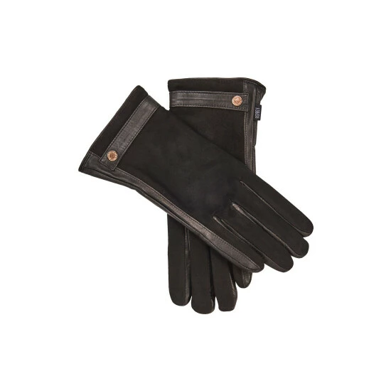OSPREY LONDON The Ella Suede & Leather Gloves Wine Red 1 OSPREY LONDON The Ella Suede & Leather Gloves Wine Red