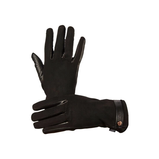 OSPREY LONDON The Ella Suede & Leather Gloves Wine Red 2 OSPREY LONDON The Ella Suede & Leather Gloves Wine Red - Image 2