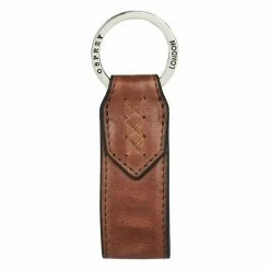 OSPREY LONDON Brown Cross Stitch Leather Keyring -Osprey LondonSales unnamed file 1617