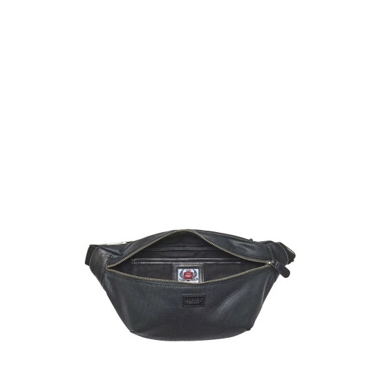 OSPREY LONDON Grantham Waxed Canvas & Leather Bumbag Grey & Tan 6 OSPREY LONDON Grantham Waxed Canvas & Leather Bumbag Grey & Tan - Image 6