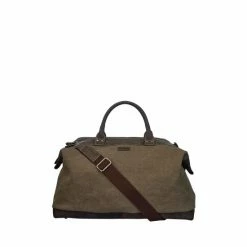 OSPREY LONDON Stone Old Calf Leather Hunter Weekend Holdall Bag