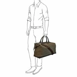 OSPREY LONDON Stone Old Calf Leather Hunter Weekend Holdall Bag -Osprey LondonSales unnamed file 285