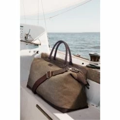 OSPREY LONDON Stone Old Calf Leather Hunter Weekend Holdall Bag -Osprey LondonSales unnamed file 286