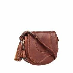 OSPREY LONDON Brown Cognac Saddle Leather Rodeo Satchel Bag -Osprey LondonSales unnamed file 368