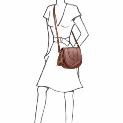 OSPREY LONDON Brown Cognac Saddle Leather Rodeo Satchel Bag -Osprey LondonSales unnamed file 371