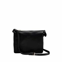 OSPREY LONDON Black Saddle Leather Kelso Cross-Body Bag