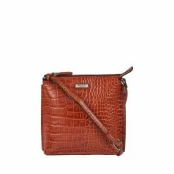 OSPREY LONDON Leather Minster Croc Cross-Body Bag Cognac Brown -Osprey LondonSales unnamed file 42