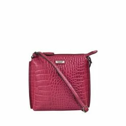 OSPREY LONDON Leather Minster Croc Cross-Body Bag Cognac Brown -Osprey LondonSales unnamed file 44